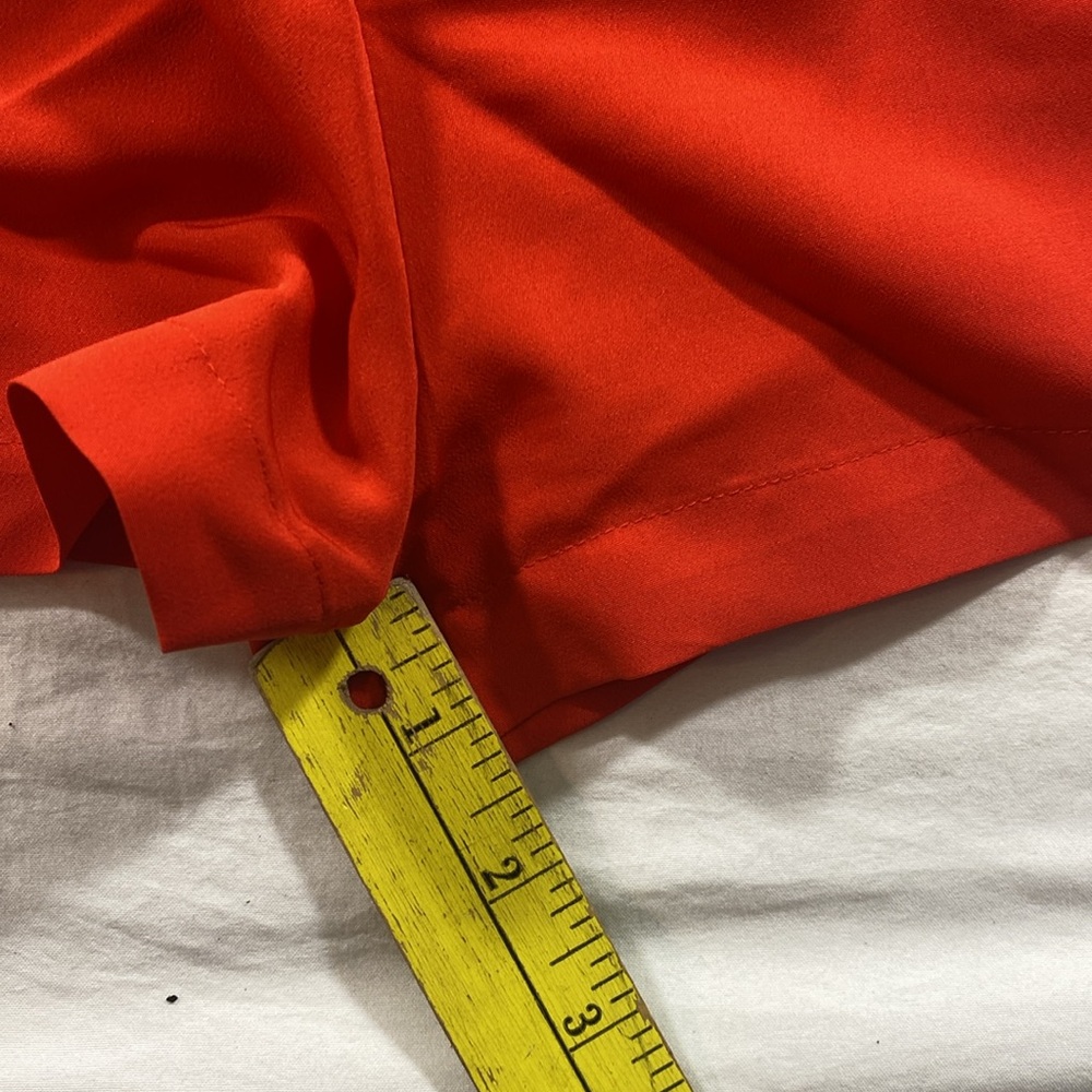 Pins And Needles Romper Shorts Mini V neck pockets Ruffled Red Summer - Picture 8 of 11